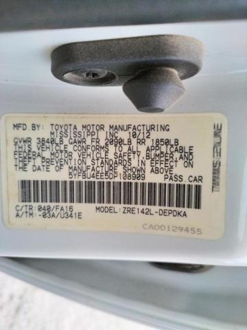 Photo 10 from auction – 2013 TOYOTA COROLLA with VIN 5YFBU4EE5DP108909
