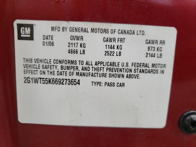 Photo 10 from auction – 2006 CHEVROLET IMPALA LT with VIN 2G1WT55K669273654
