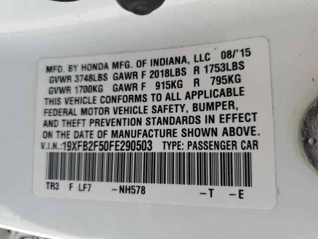 Photo 10 from auction – 2015 HONDA CIVIC LX with VIN 19XFB2F50FE290503
