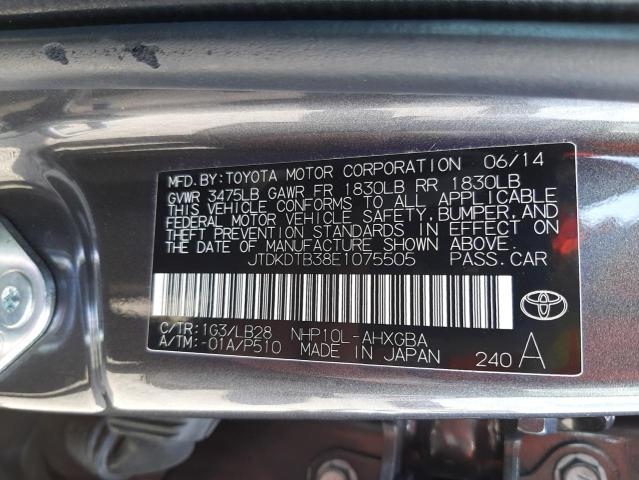 Photo 10 from auction – 2014 TOYOTA PRIUS C with VIN JTDKDTB38E1075505