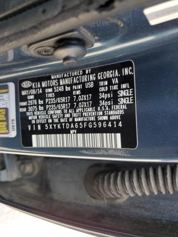 Photo 10 from auction – 2015 KIA SORENTO LX with VIN 5XYKTDA65FG596414