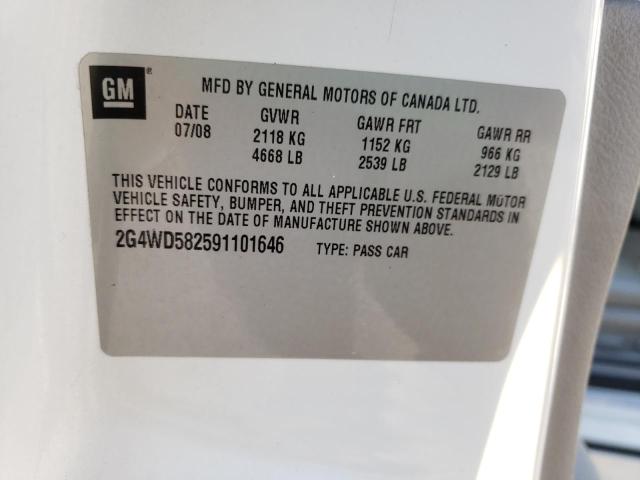 Photo 10 from auction – 2009 BUICK LACROSSE C with VIN 2G4WD582591101646