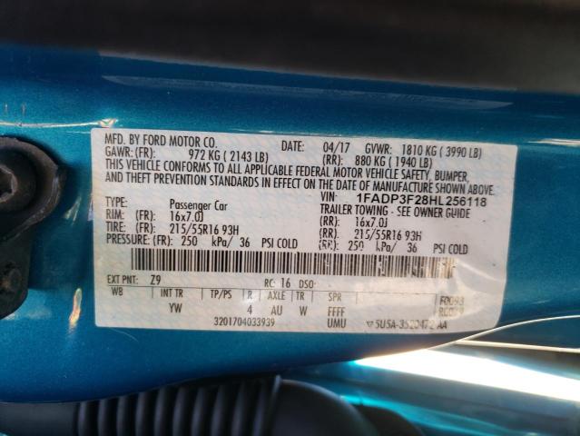 Photo 10 from auction – 2017 FORD FOCUS SE with VIN 1FADP3F28HL256118