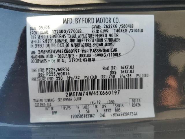 Photo 10 from auction – 2005 MERCURY GRAND MARQ with VIN 2MEFM74W45X660197
