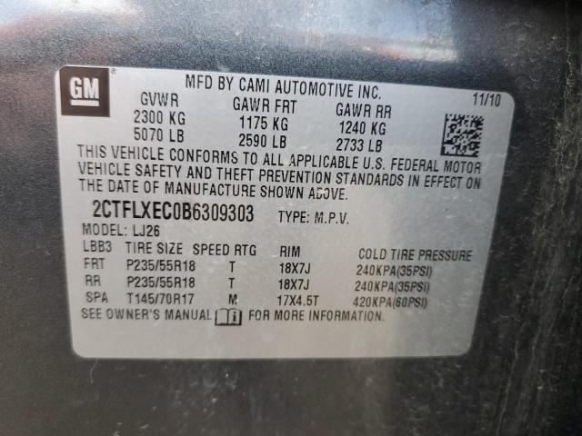 Photo 10 from auction – 2011 GMC TERRAIN SL with VIN 2CTFLXEC0B6309303