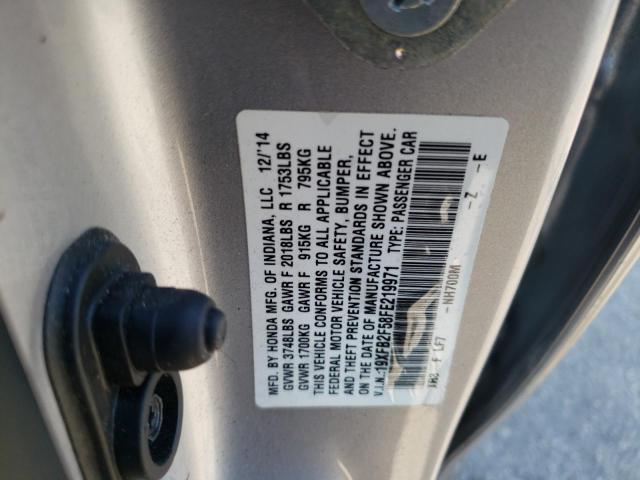 Photo 10 from auction – 2015 HONDA CIVIC LX with VIN 19XFB2F58FE219971