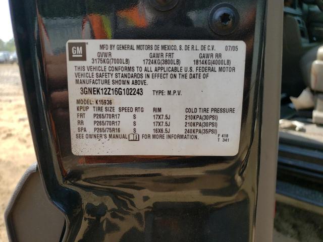 Photo 10 from auction – 2006 CHEVROLET AVALANCHE with VIN 3GNEK12Z16G102243
