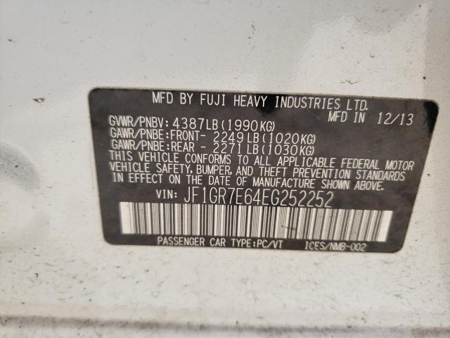 Photo 10 from auction – 2014 SUBARU IMPREZA WR with VIN JF1GR7E64EG252252