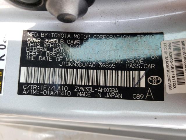 Photo 10 from auction – 2010 TOYOTA PRIUS with VIN JTDKN3DU4A0139865