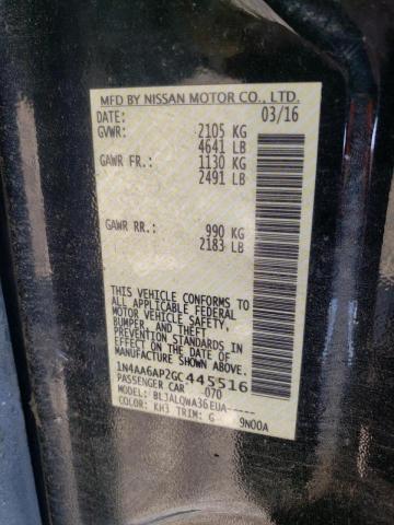Photo 10 from auction – 2016 NISSAN MAXIMA 3.5 with VIN 1N4AA6AP2GC445516