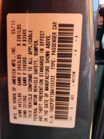 Photo 10 from auction – 2011 HONDA ACCORD EX with VIN 1HGCP2F73BA132032