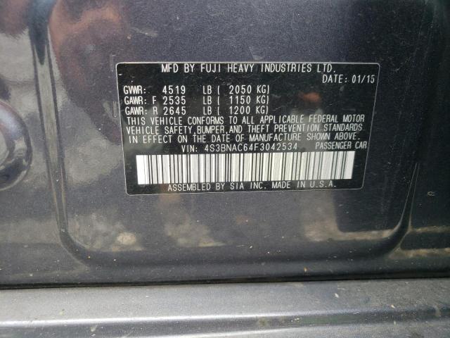 Photo 10 from auction – 2015 SUBARU LEGACY 2.5 with VIN 4S3BNAC64F3042534