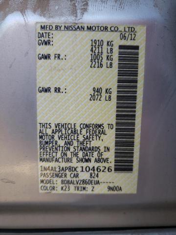 Photo 10 from auction – 2013 NISSAN ALTIMA 2.5 with VIN 1N4AL3AP8DC104626
