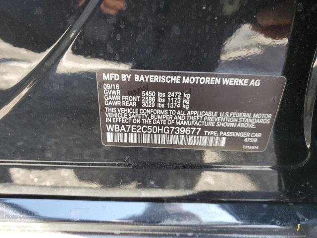 Photo 10 from auction – 2017 BMW 740 I with VIN WBA7E2C50HG739677