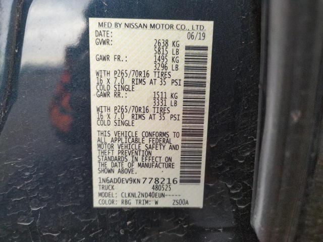 Photo 10 from auction – 2019 NISSAN FRONTIER S with VIN 1N6AD0EV9KN778216