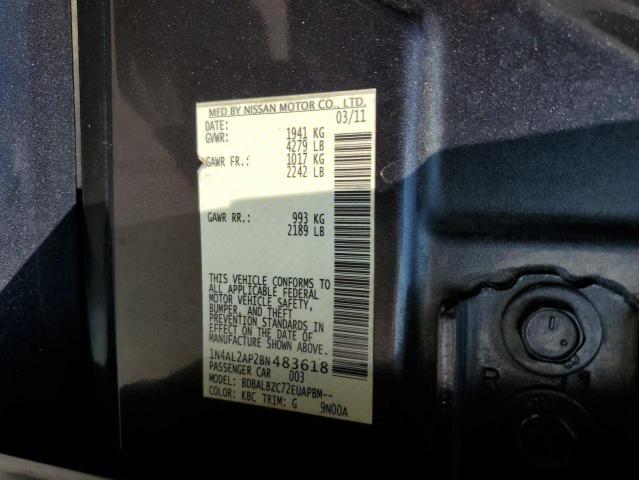 Photo 10 from auction – 2011 NISSAN ALTIMA BAS with VIN 1N4AL2AP2BN483618