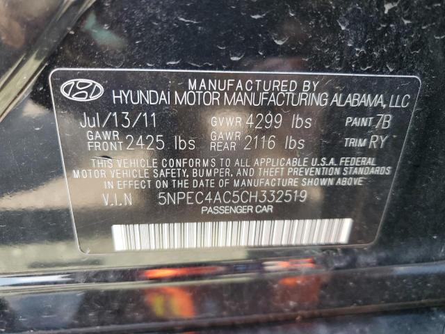 Photo 10 from auction – 2012 HYUNDAI SONATA SE with VIN 5NPEC4AC5CH332519