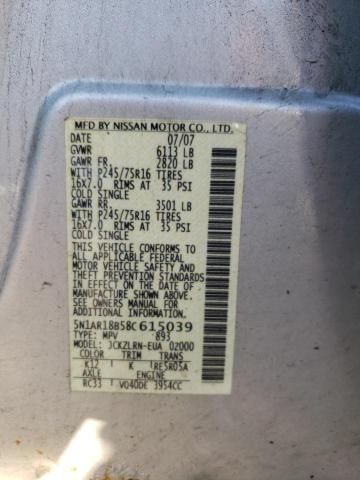 Photo 10 from auction – 2008 NISSAN PATHFINDER with VIN 5N1AR18B58C615039