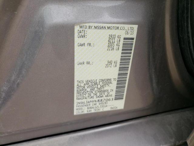 Photo 10 from auction – 2015 NISSAN ALTIMA 2.5 with VIN 1N4AL3AP4FN887063