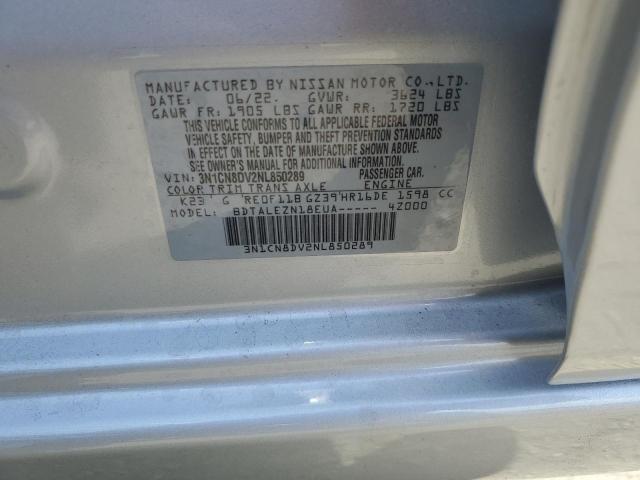 Photo 10 from auction – 2022 NISSAN VERSA S with VIN 3N1CN8DV2NL850289