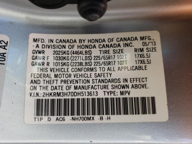 Photo 10 from auction – 2013 HONDA CR-V EXL with VIN 2HKRM3H70DH513613