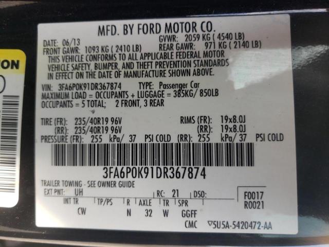 Photo 10 from auction – 2013 FORD FUSION TIT with VIN 3FA6P0K91DR367874