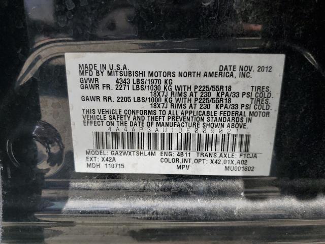 Photo 10 from auction – 2013 MITSUBISHI OUTLANDER with VIN 4A4AP3AU1DE009021