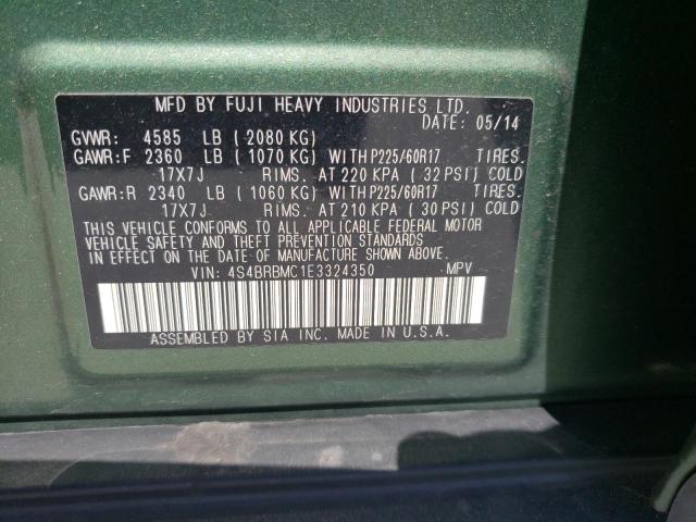 Photo 10 from auction – 2014 SUBARU OUTBACK 2. with VIN 4S4BRBMC1E3324350