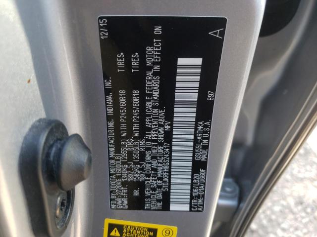 Zdjęcie 10 z aukcji – 2016 TOYOTA HIGHLANDER z VIN 5TDJKRFH8GS243417