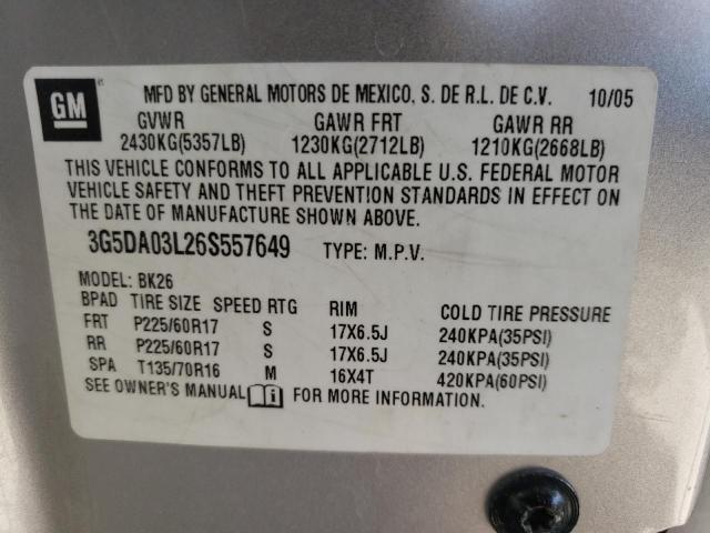Photo 10 from auction – 2006 BUICK RENDEZVOUS with VIN 3G5DA03L26S557649