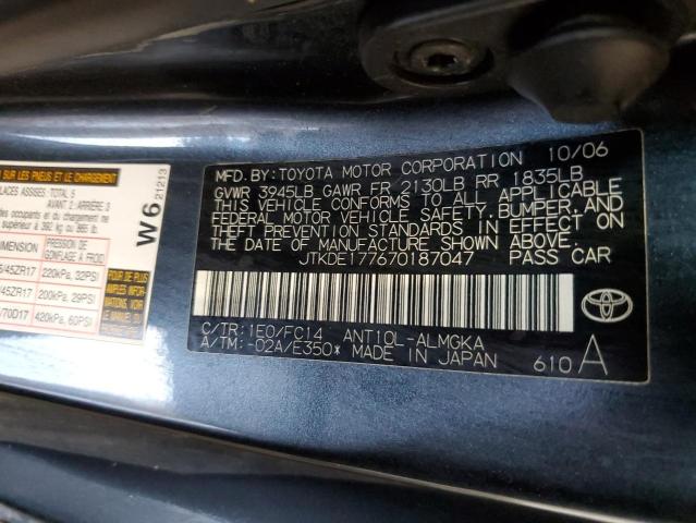 Photo 10 from auction – 2007 TOYOTA SCION with VIN JTKDE177670187047