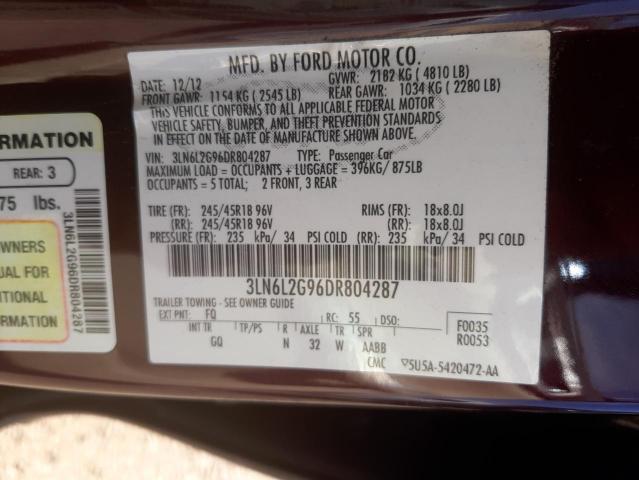 Photo 10 from auction – 2013 LINCOLN MKZ with VIN 3LN6L2G96DR804287
