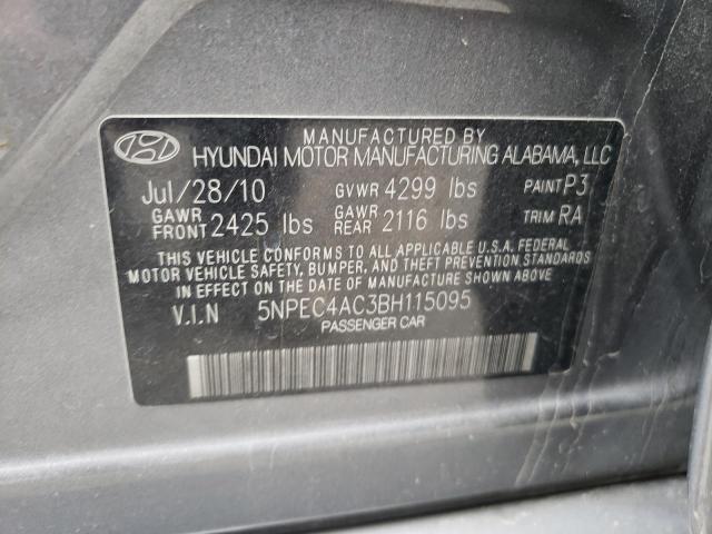 Photo 10 from auction – 2011 HYUNDAI SONATA SE with VIN 5NPEC4AC3BH115095