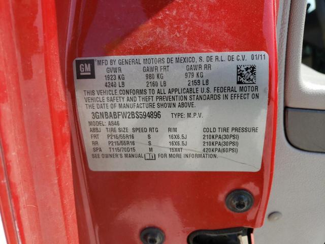 Photo 10 from auction – 2011 CHEVROLET HHR LT with VIN 3GNBABFW2BS594896