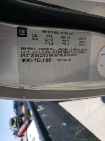 Photo 10 from auction – 2008 CADILLAC DTS with VIN 1G6KD57YX8U119090