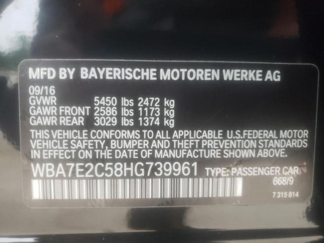 Photo 10 from auction – 2017 BMW 740 I with VIN WBA7E2C58HG739961