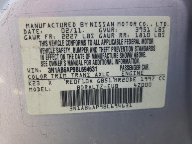 Photo 10 from auction – 2011 NISSAN SENTRA 2.0 with VIN 3N1AB6AP9BL694631