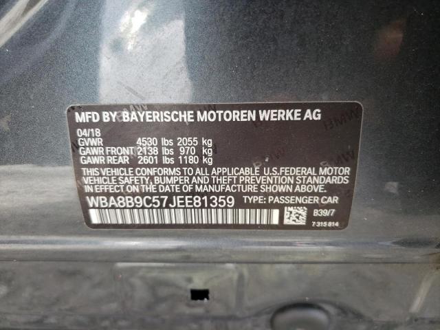 Photo 10 from auction – 2018 BMW 330 I with VIN WBA8B9C57JEE81359