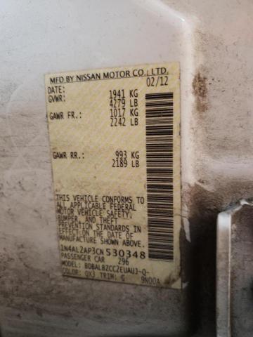 Photo 10 from auction – 2012 NISSAN ALTIMA BAS with VIN 1N4AL2AP3CN530348