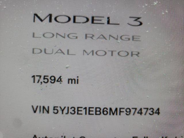 Photo 8 from auction – 2021 TESLA MODEL 3 with VIN 5YJ3E1EB6MF974734