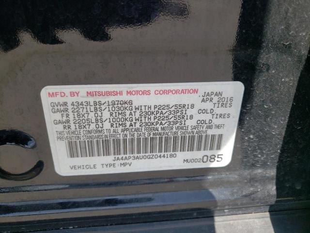 Photo 10 from auction – 2016 MITSUBISHI OUTLANDER with VIN JA4AP3AU0GZ044180