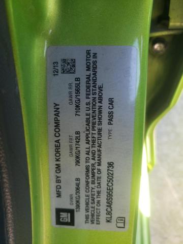 Photo 10 from auction – 2014 CHEVROLET SPARK LS with VIN KL8CA6S95EC502736
