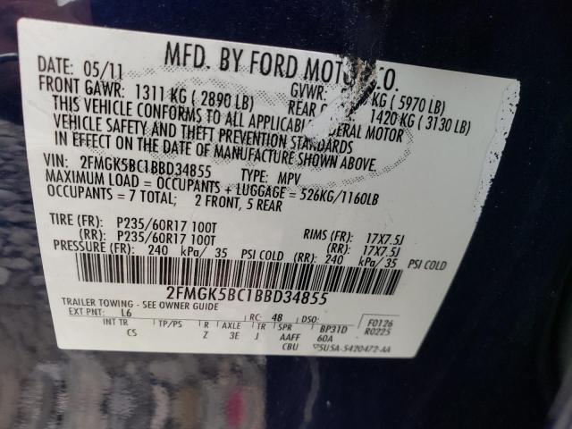 Photo 10 from auction – 2011 FORD FLEX SE with VIN 2FMGK5BC1BBD34855