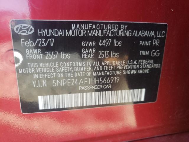 Photo 10 from auction – 2017 HYUNDAI SONATA SE with VIN 5NPE24AF1HH566919