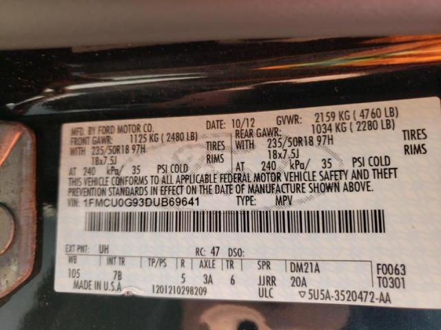 Photo 10 from auction – 2013 FORD ESCAPE SE with VIN 1FMCU0G93DUB69641