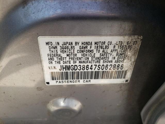 Photo 10 from auction – 2007 HONDA FIT S with VIN JHMGD38647S062866