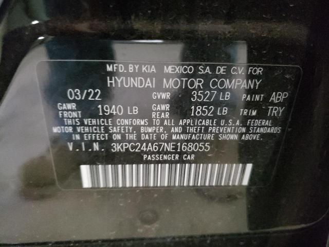 Photo 10 from auction – 2022 HYUNDAI ACCENT SE with VIN 3KPC24A67NE168055