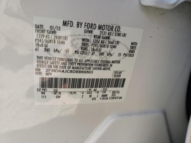 Photo 10 from auction – 2013 FORD EDGE SEL with VIN 2FMDK4JC8DBB69503