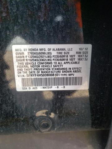 Photo 10 from auction – 2013 HONDA PILOT EXL with VIN 5FNYF4H50DB008101