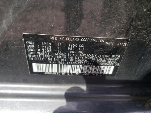 Фото 10 с аукциона – 2018 SUBARU IMPREZA с VIN 4S3GTAA65J3727911